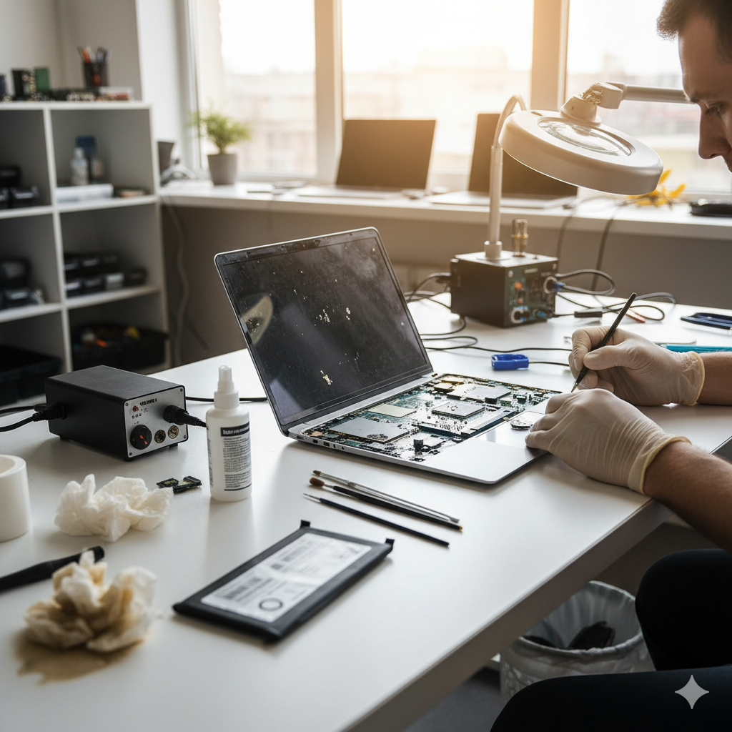 Reparación portátil inundado Valencia