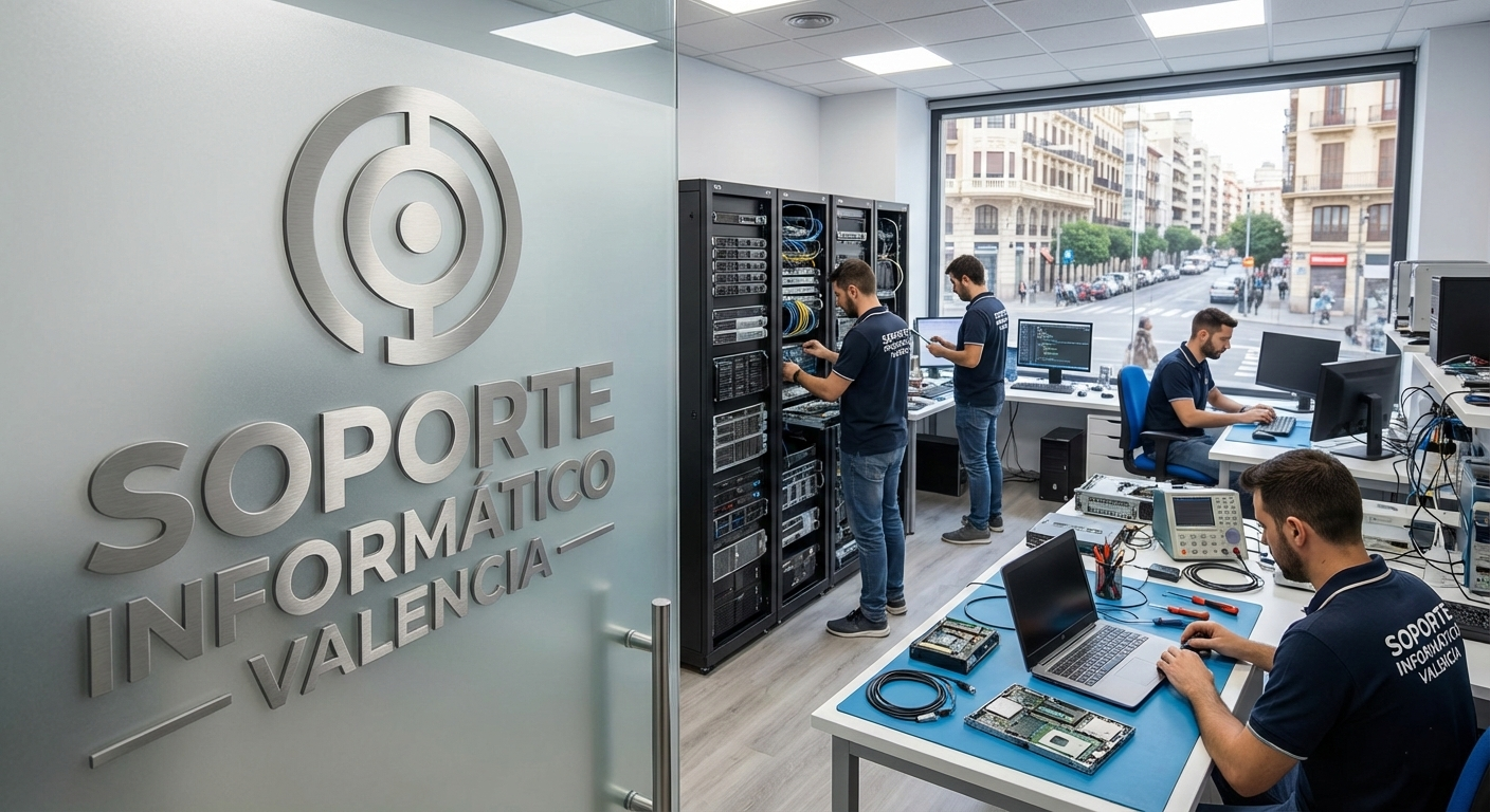 Oficina moderna con soporte IT profesional en Valencia