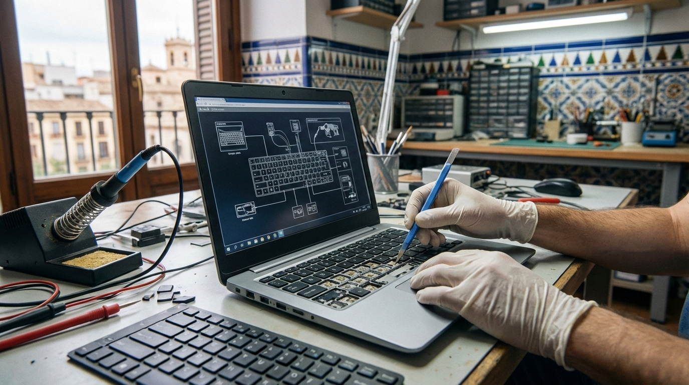 Teclas de portátil que no funcionan: diagnóstico y cambio de teclado a domicilio en Valencia