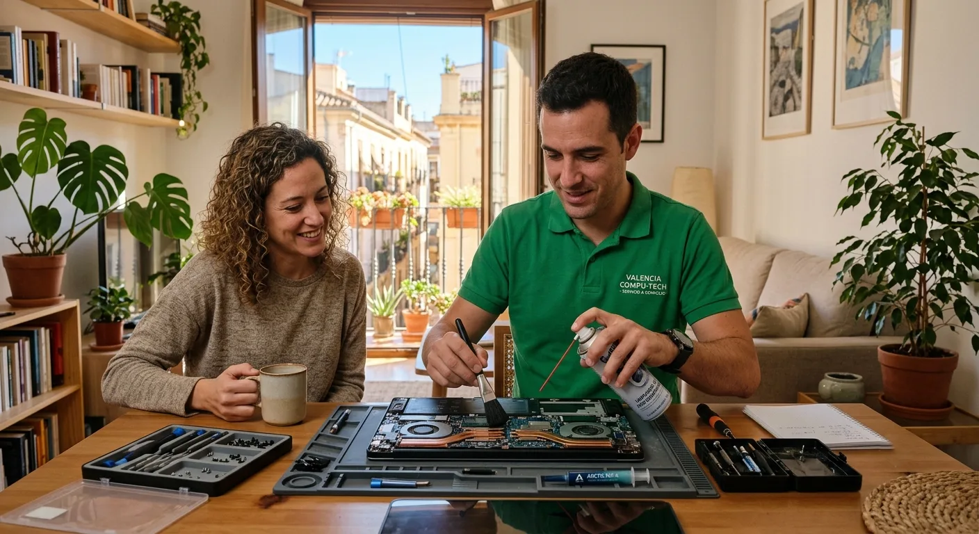 Mantenimiento informático a domicilio en Valencia: limpieza interna y puesta a punto